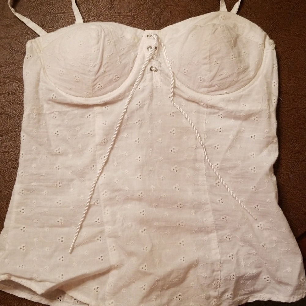 White corset tank